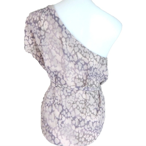 Rebecca Taylor Leopard One Shoulder Top - Picture 3 of 3